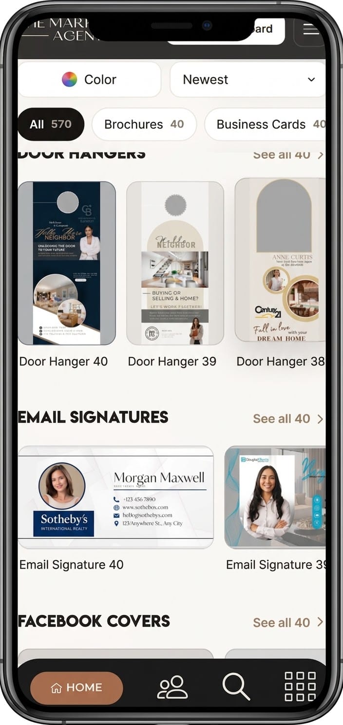 The Marketing Agent app on a phone